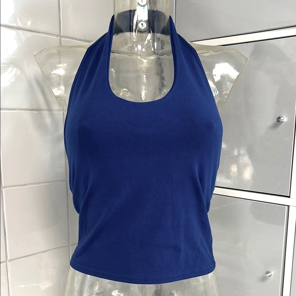 Dance Cheer Athletics Halter Bra Top NWOT L Royal Blue